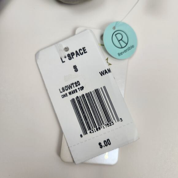 L*Space One Wave Bikini Top Reversible Gray Blue Size Small NWT - Picture 5 of 6